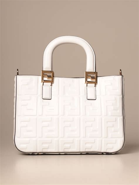 fendi white bag with ff logo